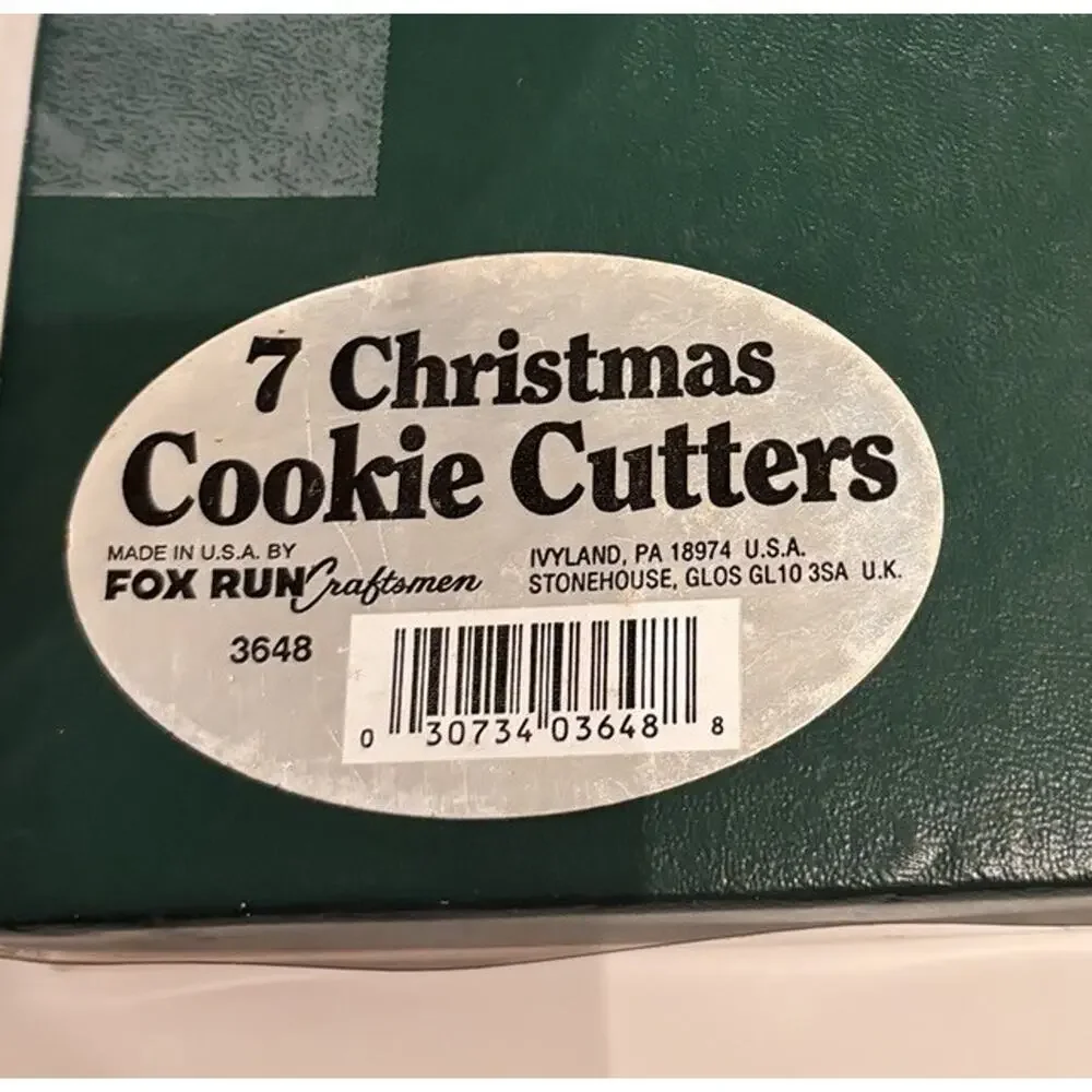 New Cookie Cutters Christmas, Fox Run Craftsmen, Made in The USA, 7 Cutters